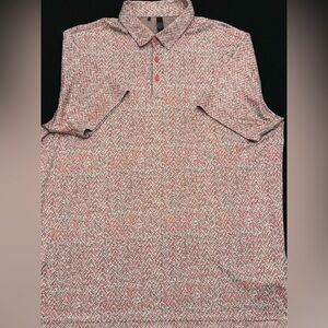 adidas Orange and White Patterned Polo Shirt